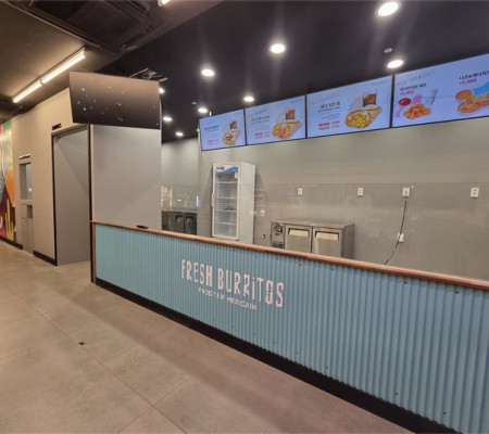 수원에서 진행한 인테리어 작업, 부리또 매장 브랜드 아이덴티티를 살린 15평 1500만원대 시공